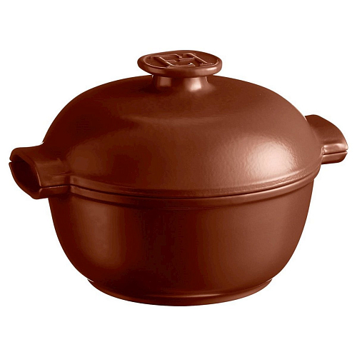 Кастрюля 2,0 л. d=22,5 см. h=18 см. с крышкой (индукция) коричневая керам Emile Henry /1/