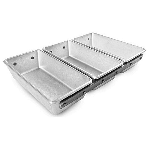 Форма для выпечки хлеба 21,5*10,5 см. h=5 см. алюминиевая литая 3х -секционная /1/