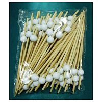Пики деревянные Жемчужина белая 12 см. 100 шт/уп /1/100/