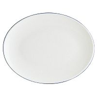 Блюдо овальное 310*240 мм. Ретро синий край, форма Мув /1/6/