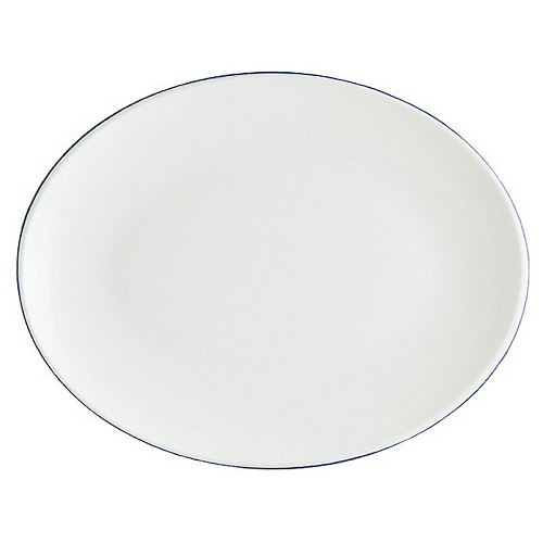 Блюдо овальное 310*240 мм. Ретро синий край, форма Мув /1/6/