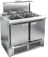 Стол охлаждаемый для салатов HICOLD SLE3- 11GN (полипропилен) с крышкой