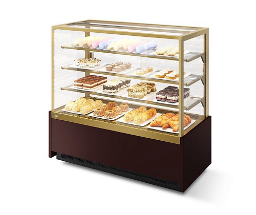 Витрина кондитерская Chilz VETE KUB 130 шоколад/золотой глянец