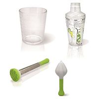 Набор барный 4 пр.: шейкер, мадлер, пресс для цитрусовых, мерный стакан VB /1/6/