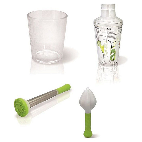 Набор барный 4 пр.: шейкер, мадлер, пресс для цитрусовых, мерный стакан VB /1/6/