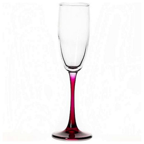 Бокал-флюте 170 мл. d=68, h=225 мм. фуксия ножка Энжой Б /12/576/