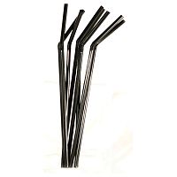 Трубочки коктейльные 0,5*21 см. 1000 шт/уп. черные с гофрой MONO /1/12/