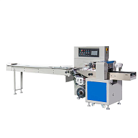 Горизонтальная упаковочная машина Hualian Machinery DXDZ-250XD  (H-40мм, bag L 65-190mm, S 200mm, регулируемый формирователь, вставки в транспортере)