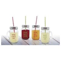 Банка для коктейля 450 мл. d=70 мм. с крышкой и ручкой цвет в ассорт. VB /1/4/