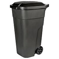 Бак для мусора 110 л. с черной крышкой, на колесах /1/