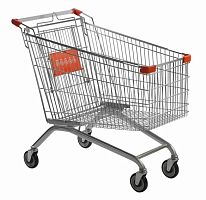 Тележка покупательская EKSI STE (европейский тип) 180л с д/c., ZN, RD