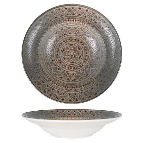 Тарелка d=240 мм. глубокая 400 мл. h=52 мм. Дамаск, форма Гурмэ /1/6/