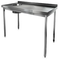 Стол пристенный с бортом для сбора отходов HICOLD НДСО-14/6БЛ