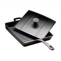 Сковорода для цыплят табака 27*27см. чугун. квадр. h=4 см./6/