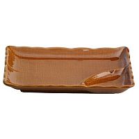 Тарелка с подсоусником 21*14,6*3см Киото Беж/6/