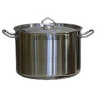 Котел 20 л. нерж. d=30 см. h=30 см. тройное дно (индукция) с крышк. MGSteel /1/