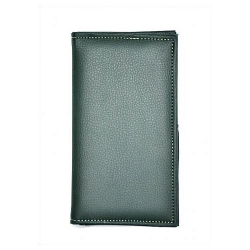 Папка для счетов 22*11см 2-х стор. кож.зам. зеленая
