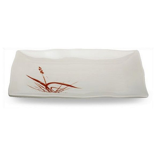 Тарелка прямоугольная 25,5*18,5 см. "Осенняя трава"