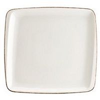 Тарелка квадратная 150*140 мм. без полей Ретро коричневый край, форма Мув /1/12/