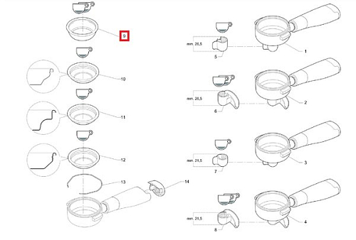 Фильтр 457233000 для кофемашины т.м. La Cimbali серии M24