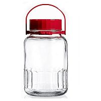 Банка для сыпучих продуктов 3000 мл. с красной крышкой Харвест Б /1/6/