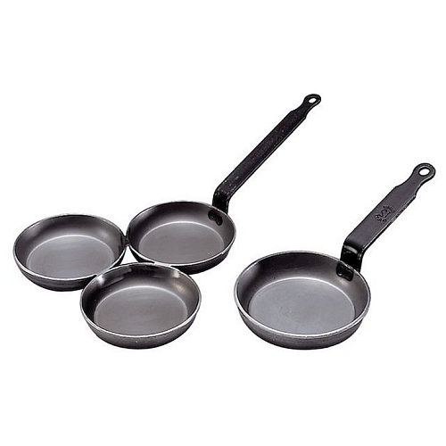 Сковорода для оладьев d=12 см. белая сталь Carbone Steel (индукция) De Buyer /1/10/