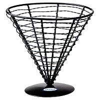 Корзинка для подачи коническая d=180 мм. h=175 мм. 1400 мл. кованное железо, черная MGsteel /1/24/