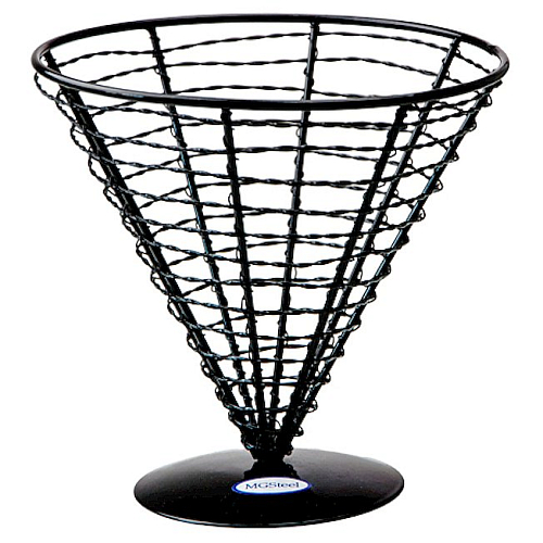 Корзинка для подачи коническая d=180 мм. h=175 мм. 1400 мл. кованное железо, черная MGsteel /1/24/