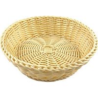 Корзина для хлеба круглая d=22 см. h=6 см. бежевая полиротанг MGProf /1/50/