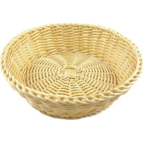 Корзина для хлеба круглая d=22 см. h=6 см. бежевая полиротанг MGProf /1/50/