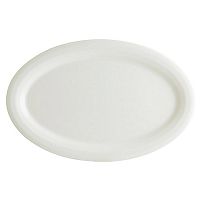 Блюдо овальное 320*235 мм. Белый, форма Хало широкая полоска /1/6/