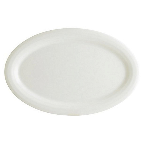 Блюдо овальное 320*235 мм. Белый, форма Хало широкая полоска /1/6/