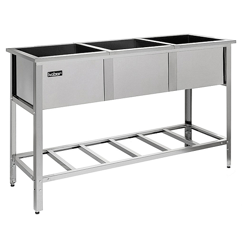 Ванна моечная трехсекционная сварная Кобор ВМС/3-175/63/430
