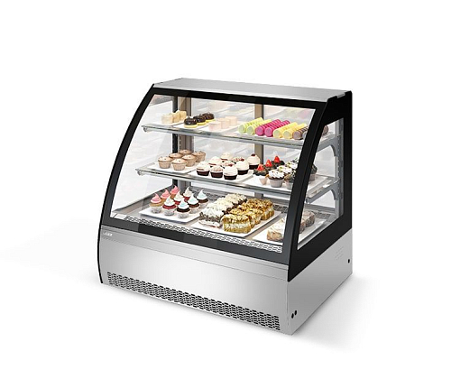 Витрина кондитерская Chilz VETE 90 M белый глянец/шлифованная нержавейка