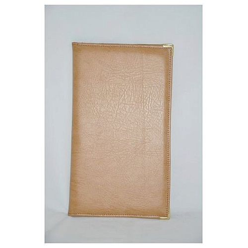 Папка для счетов 22*11см кож.зам.-шелк бежевая (219) /1/