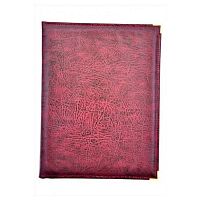 Папка-меню 32,5*24, кож.зам.-шелк бордо съемные файлы