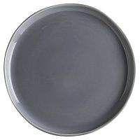 Тарелка d=250 мм. Серый, форма Крафт волнистый край /1/12/630/