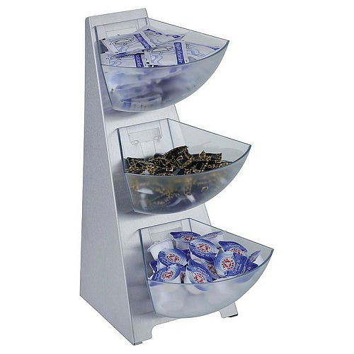 Подставка нерж. с пласт. емк. 1 л. для пакет. прод. 19*24 см. h=41 см. APS