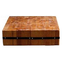 Колода разрубочная настольная бук 50*50*13-15 см. с мет. обвязкой /1/