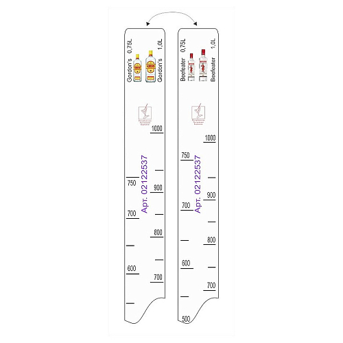 Линейка Beefeater (0.7 л./1 л.)/ Gordon's (0.75 л./1 л.) L=28 см В=2 см /1/