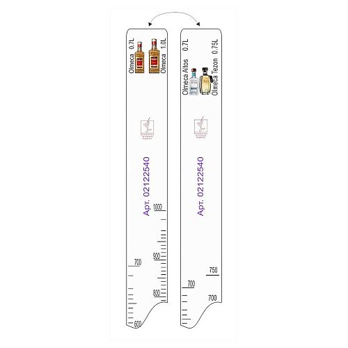 Линейка Olmeca (0.7л./1л.)/ Olmeca Altos (0.7л.)/ Tezon (0.75л.) L=28 см В=2 см /1/