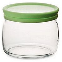 Банка для сыпучих продуктов 500 мл. с зеленой кр. Чешни Б /1/12/