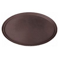 Поднос прорезиненный овальный 68*55 см. коричневый /1/