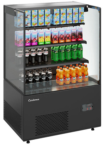 Витрина холодильная Полюс KC71-130 VV 0,9-2 (открытая, фронт оргстекло) (9005)