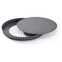 Форма для выпечки d=28 см. h=3 см. рифленая съемное дно, сталь с антипригарным покрытием De Buyer /1/12/