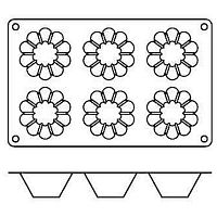 Форма силиконовая для заморозки и выпечки "Бриоши" 6 порц. d=79 h=37 мм. /1/