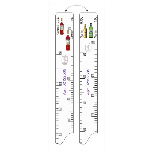 Линейка Campari (0.75 л./1 л.)/ Martini (0.75 л./1 л.) L=28 см В=2 см /1/
