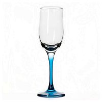 Бокал-флюте 190 мл. d=64, h=204 мм. голуб. ножка Энжой Б /24/672/