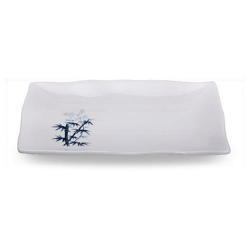 Тарелка прямоугольная 25,5*18,5 см. "Голубой бамбук"