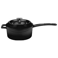 Сотейник 1,0 л. чугун d=16 см. черная, матовая LAVA